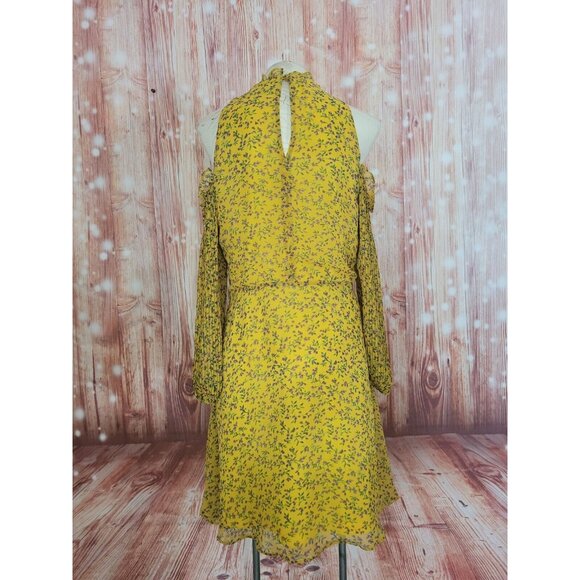 Sam Edelman Avec Les Filles Dress Frilly Ruffle Floral Cottagecore Yellow Size 8 - Picture 7 of 13